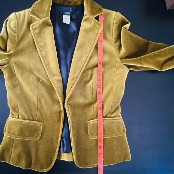 J. Crew Olive Velvet Blazer - Picture 10 of 12